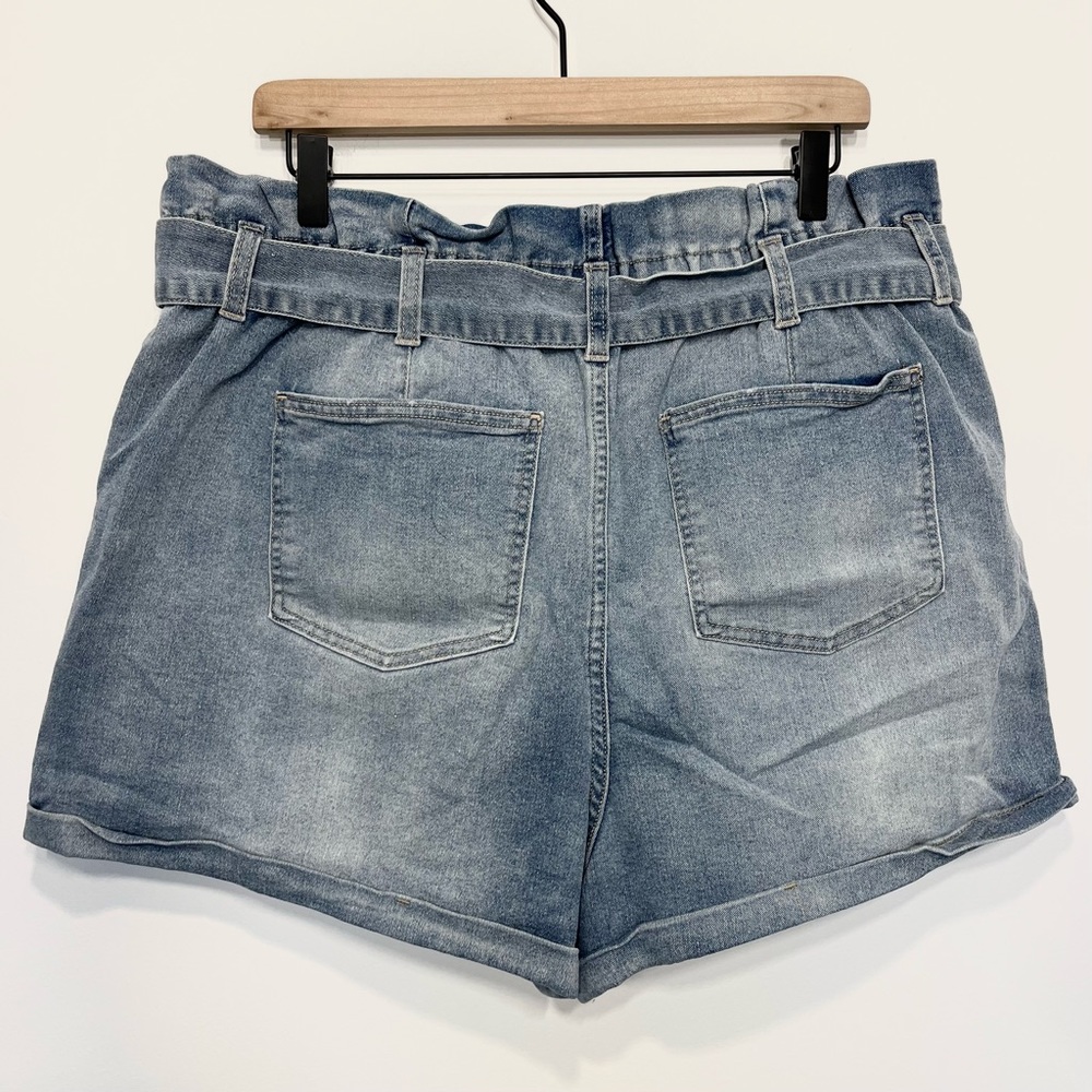 NoBo Denim Paper Bag Shorts With Belt Cuffed Size XXXL / 3X / 21 - Picture 6 of 7